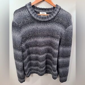 COS 100% Wool Blue Gray Marled Chunky Knit Sweater Women XL Oversized Crewneck